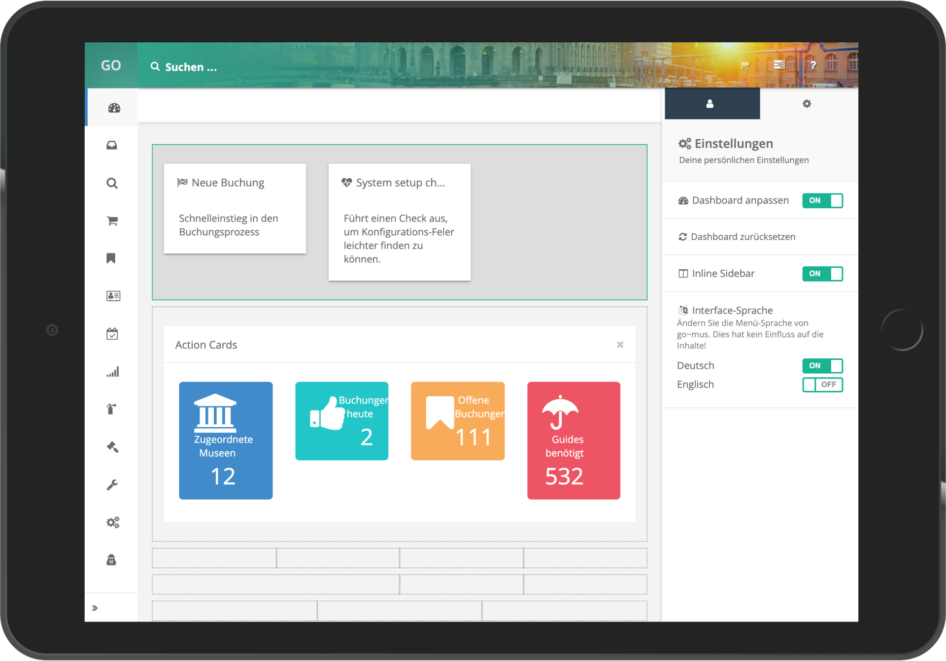 Dashboard in go~mus