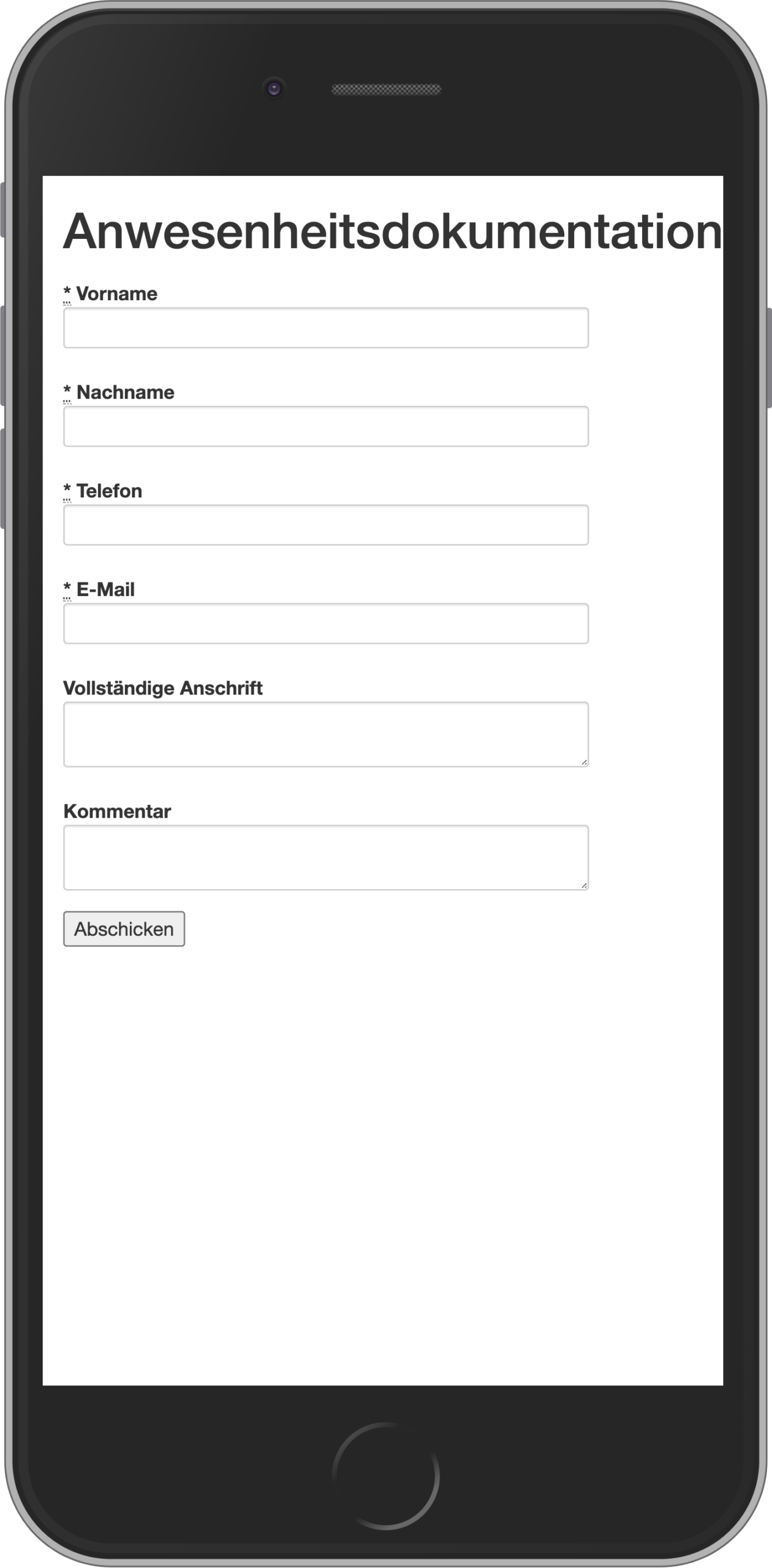 Teilnehmererfassung auf BYOD per Scan eines QR-Codes